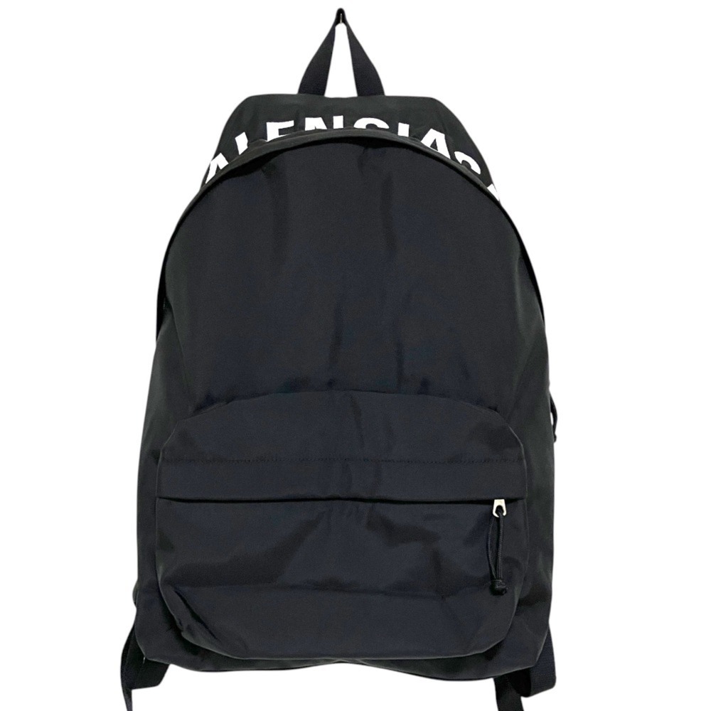 BALENCIAGA Wheel Logo Embroidered Backpack (507460) Black - Men's & Women's